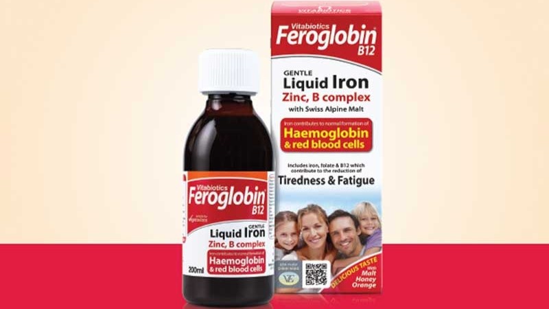 Siro Vitabiotics Feroglobin B12 Liquid hỗ trợ quá trình tạo máu