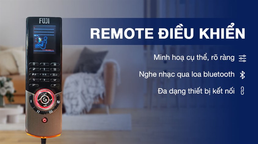 Ghế massage Fuji Luxury FJ 686 nâng cao trải nghiệm với nhiều tiện ích đa dạng như remote điều khiển hay tích hợp loa bluetooth 