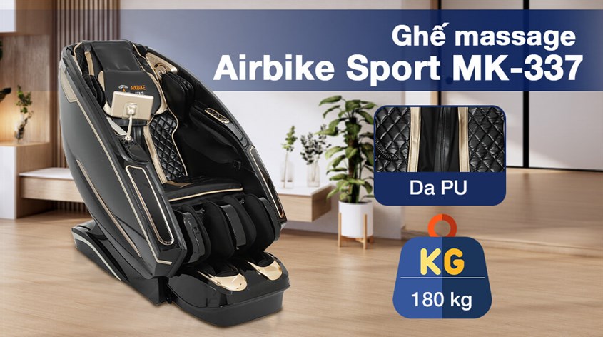 Lớp da của ghế massage toàn thân Airbike Sport MK-337 được bọc được bằng chất liệu PU cao cấp