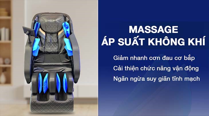 Ghế Massage Fuji Care FC 999 với chức năng massage áp suất không khí giúp giảm đau cơ bắp, hồi phục năng lượng