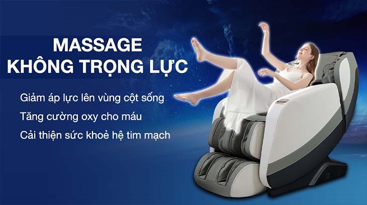 Ghế Massage Fuji Luxury FJ 2022E áp dụng công nghệ không trọng lực giúp giảm áp lực lên vùng cột sống