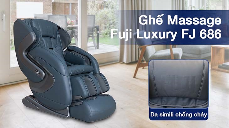 Ghế Massage Fuji Luxury FJ 686 được bọc da sang trọng, bắt mắt