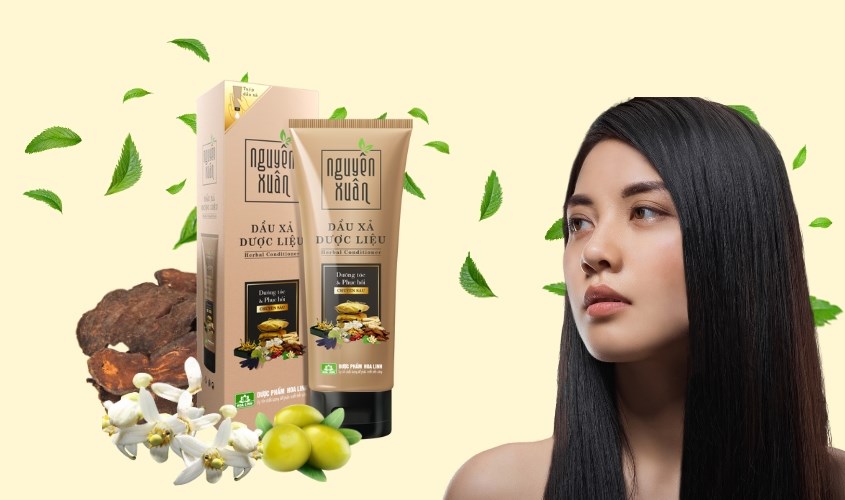 Dầu xả Nguyên Xuân với nhiều loại thảo dược tốt cho tóc