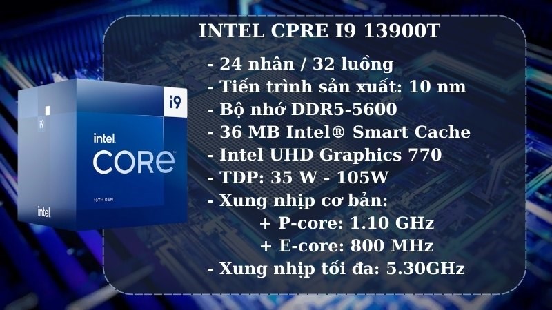 Thông số kỹ thuật chip Intel Core i9 13900T