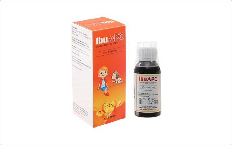 Hỗn dịch uống IbuAPC 2000mg/100ml giảm đau, hạ sốt, kháng viêm chai 100ml