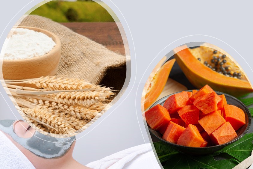 Cách làm mặt nạ đu đủ dưỡng da kết hợp với bột cám gạo