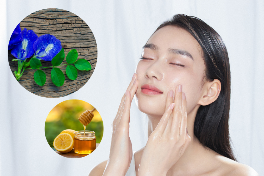 Sử dụng mặt nạ hoa đậu biếc cùng mật ong để ngăn ngừa nếp nhăn