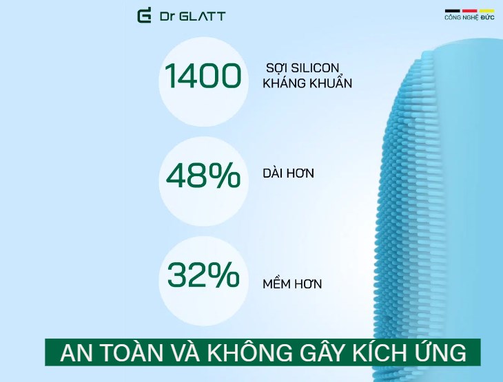 Máy rửa mặt Dr. Glatt được tích hợp nhiều công nghệ hiện đại giúp rửa mặt sạch sâu từ bên trong
