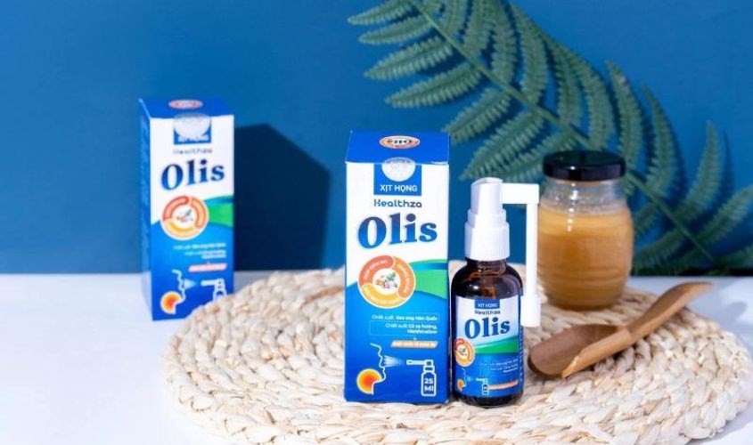 Lọ xịt Healthza Olis giúp kháng khuẩn, giảm ho và đau rát cổ họng 25 ml