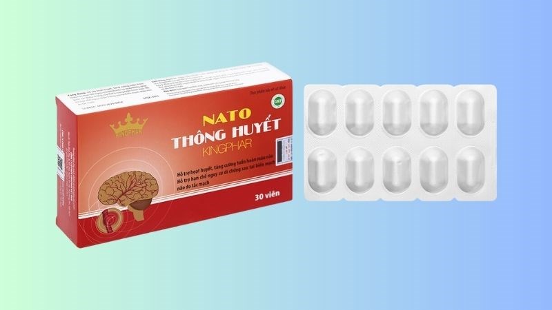 Kingphar Nato Thông Huyết giúp tăng cường tuần hoàn máu não hộp 30 viên