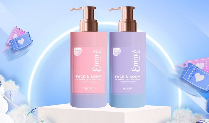 em dưỡng trắng toàn thân 5% Niacinamide Emmié Face & Body Emulsion 250g