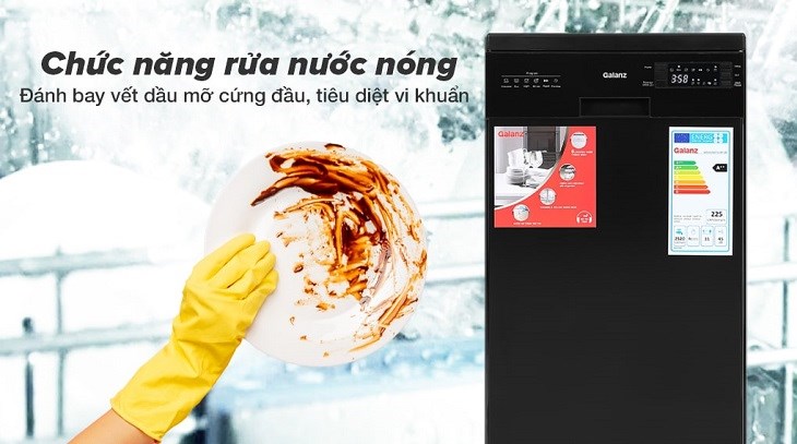 chức năng rửa nước nóng máy rửa chén galanz