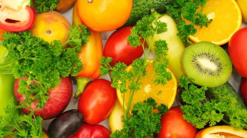 Trái cây và rau củ được khuyến khích thêm vào chế độ ăn