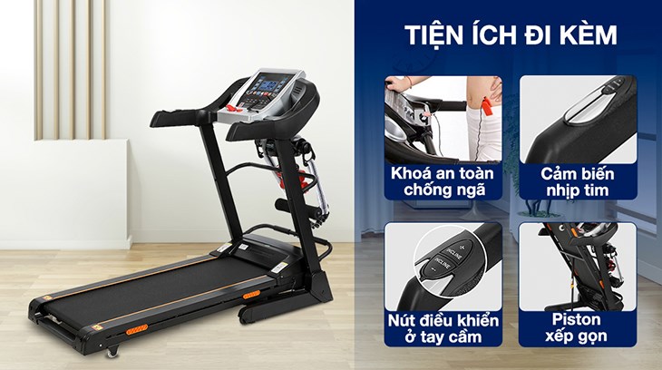 Máy Chạy Bộ Airbike Sport MK-277 được tích hợp nhiều tiện ích đi kèm giúp thuận tiện cho người dùng