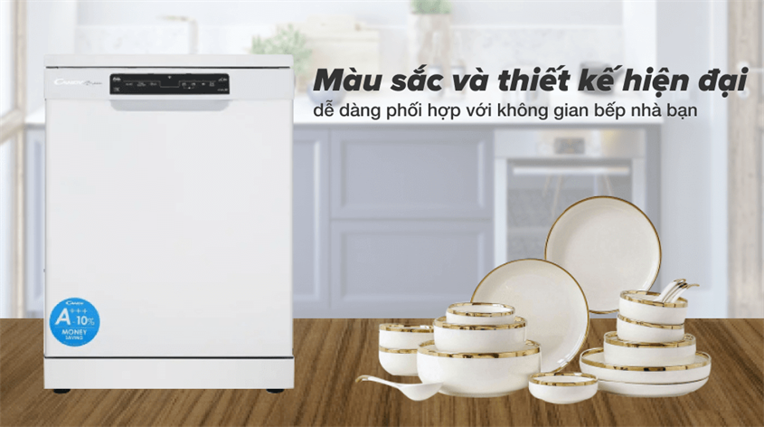 Máy rửa chén độc lập Candy CDPN 4D620PW/E với thiết kế sang trọng, tinh tế