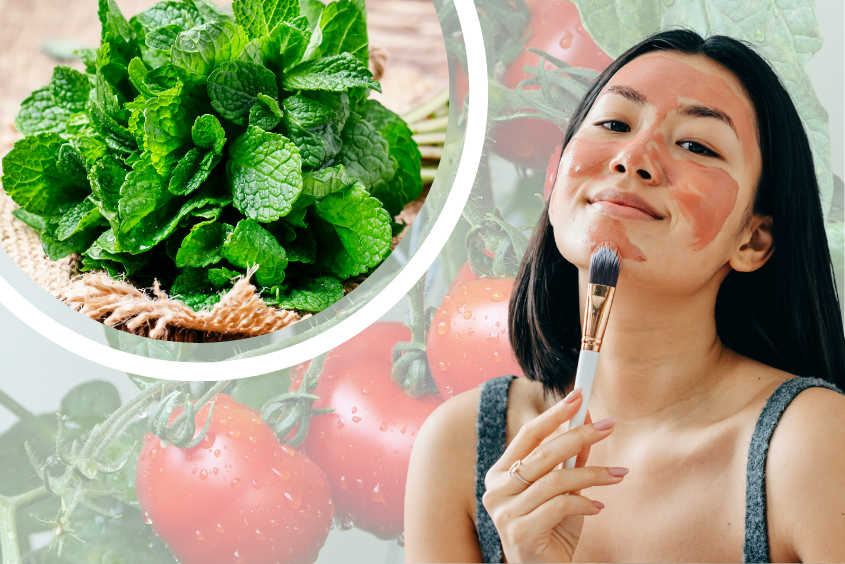 Cách làm mặt nạ bạc hà với cà chua giúp da trắng mịn