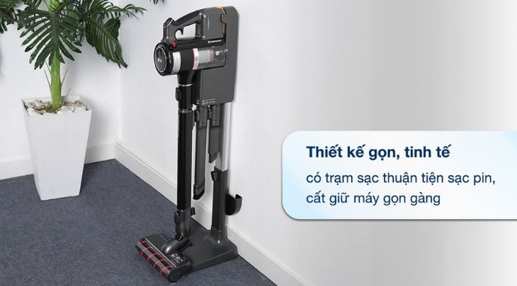 Máy hút bụi không dây LG A9K-Ultra có thiết kế không dây gọn nhẹ, đơn giản cùng gam màu đen sang trọng, tô điểm cho không gian nhà bạn