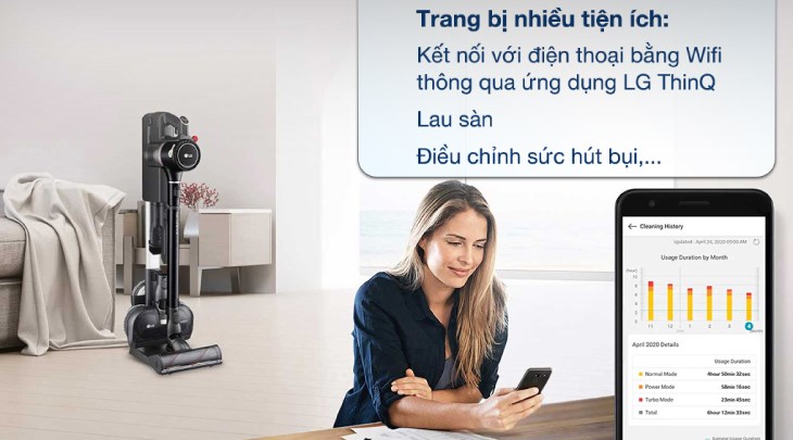 Máy hút bụi lau nhà LG A9K-Ultra được tích hợp nhiều tiện ích thông minh, giúp bạn sử dụng thêm linh hoạt Máy hút bụi lau nhà LG A9K-Ultra được tích hợp nhiều tiện ích thông minh, giúp bạn sử dụng thêm linh hoạt