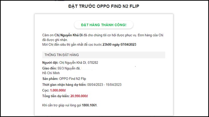 Hoàn tất đặt trước OPPO Find N2 Flip