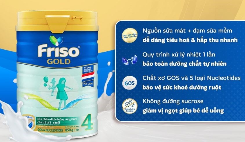 Sữa bột Friso Gold số 4 850g (2 - 6 tuổi)