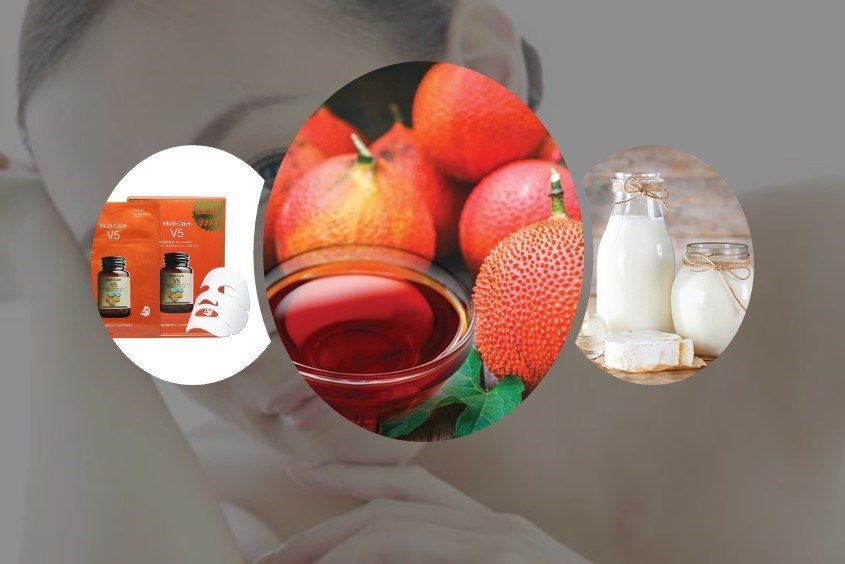 Gợi ý công thức làm mặt nạ gấc kết hợp với mặt nạ giấy Multi care V5