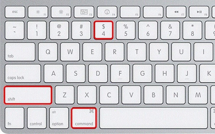 Nhấn tổ hợp phím Command + Shift + 4