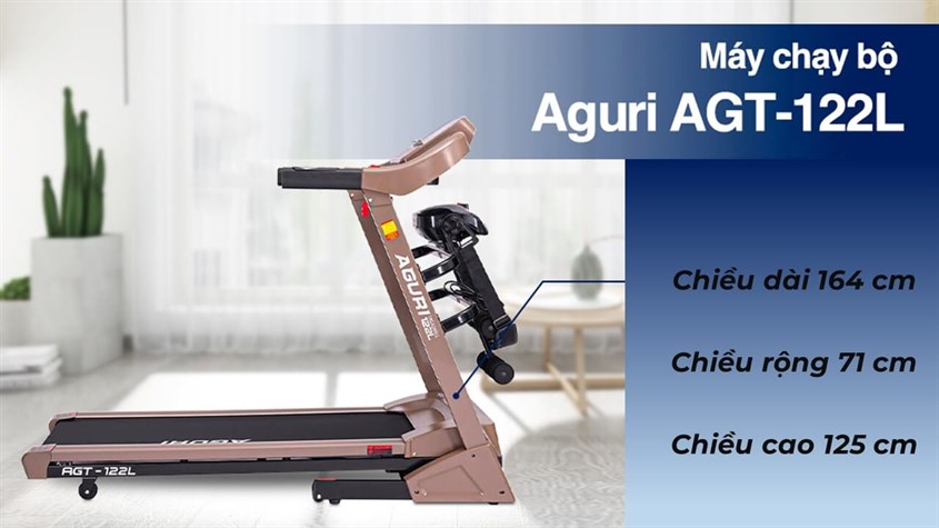 Máy chạy bộ Aguri AGT-122L sở hữu kích thước và nhiều tính năng phổ biến của máy chạy bộ gia đình Máy chạy bộ Aguri AGT-122L sở hữu kích thước và nhiều tính năng phổ biến của máy chạy bộ gia đình