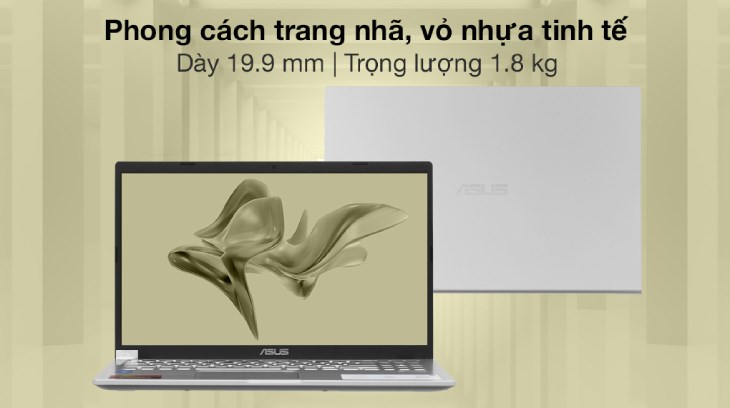 Laptop Asus VivoBook X515MA N4020/4GB/256GB/Win11 (BR480W) sở hữu ngoại hình bắt mắt, thich hợp với mọi đối tượng