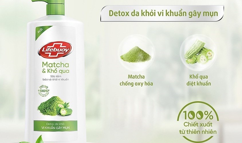 Sữa tắm Lifebuoy matcha và khổ qua