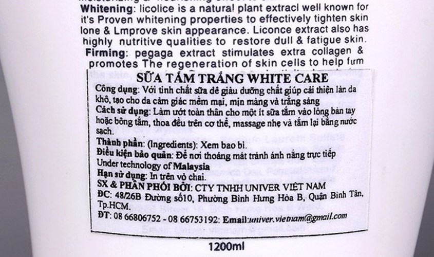 Đọc và sử dụng sữa tắm theo đúng hướng dẫn