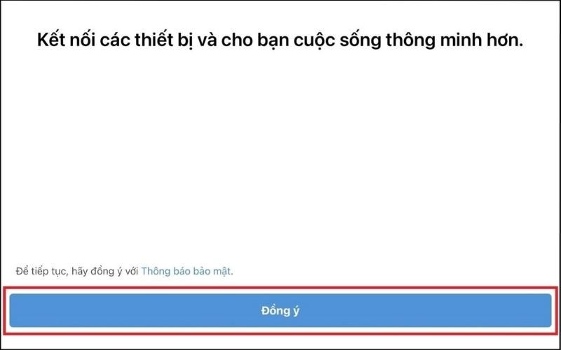 Chọn Đồng ý với Thông báo bảo mật