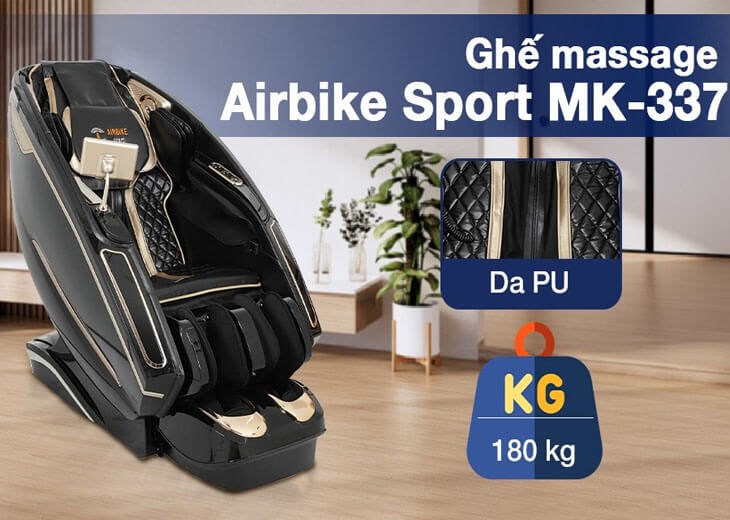 Ghế Massage Airbike Sports MK-337 thiết kế sang trọng, đẹp mắt với nhiều công nghệ nổi bật giúp đem lại hiệu quả massage tối ưu