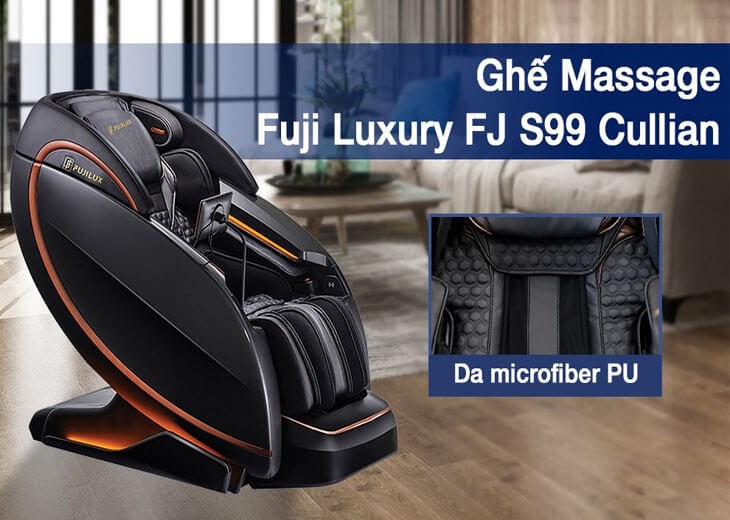 Ghế Massage Fuji Luxury FJ S99 Cullian khoác lên mình màu đen kim cương vừa thanh lịch vừa huyền bí, sang trọng