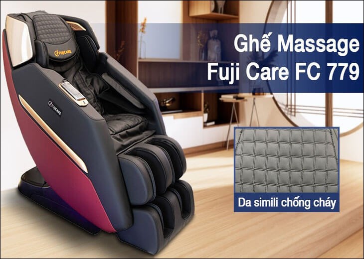 Ghế Massage Fuji Care FC 779 thiết kế cao cấp với da simili chống cháy cùng khung sườn bền bỉ có thể chịu trọng tải lên đến 200kg