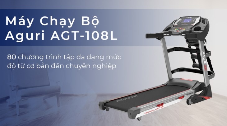 Máy chạy bộ Aguri AGT-108L được trang bị đến 80 chương trình tập luyện phù hợp để làm quen và tập luyện chuyên sâu