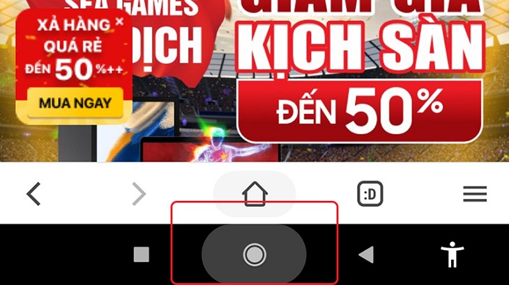 Nhấn phím trang chính để thoát