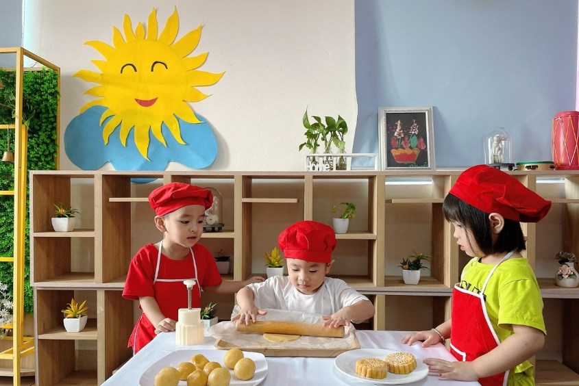 Trẻ được học nhiều kỹ năng tại Trường Mầm non Quốc tế Hà Nội