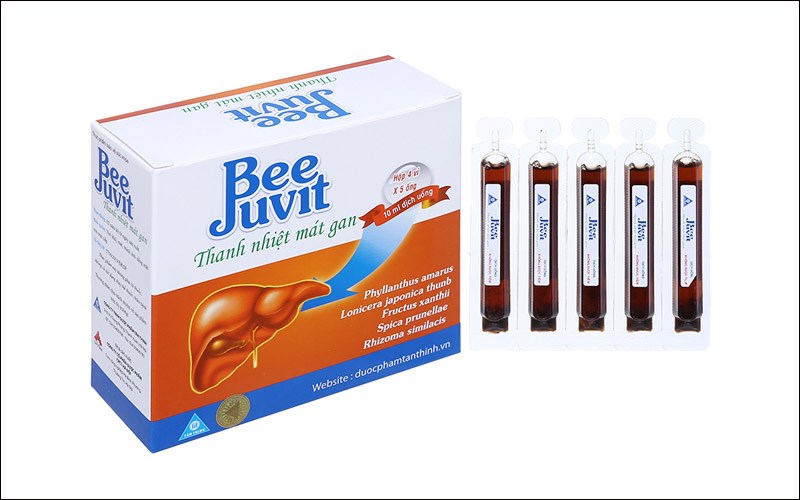 Dịch uống Beejuvit thanh nhiệt mát gan hỗ trợ giải độc gan hộp 20 ống x 10ml