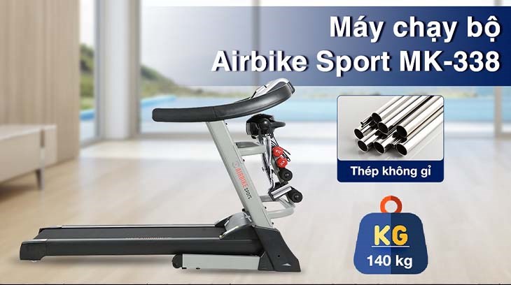 Máy Chạy Bộ Airbike Sport MK-338 có kích thước phù hợp với không gian gia đình