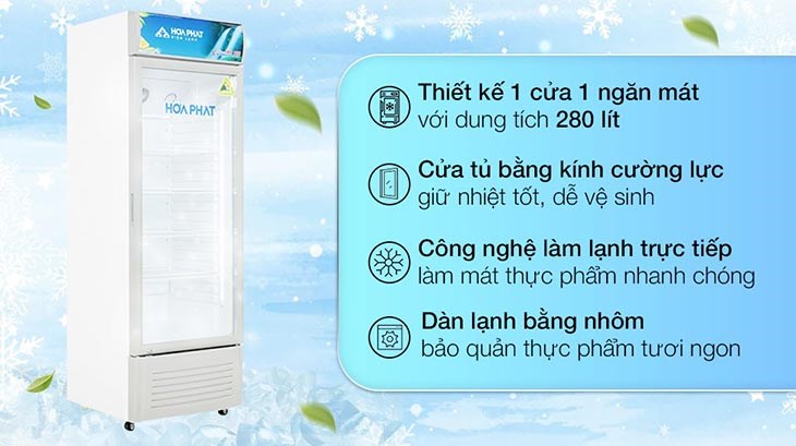 Tủ mát Hòa Phát 280 Lít HSC 700F1R1 có giá 9.990.000 đồng (cập nhật tháng 04/2023, có thể thay đổi theo thời gian)