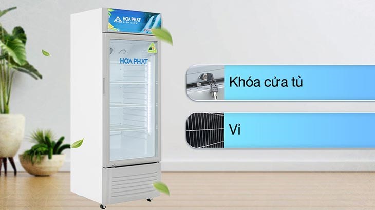 Tủ mát Hòa Phát 195 Lít HSC 550F1R1 trang bị khóa cửa tủ và vỉ giúp sử dụng tiện lợi, đáp ứng tốt nhiều nhu cầu