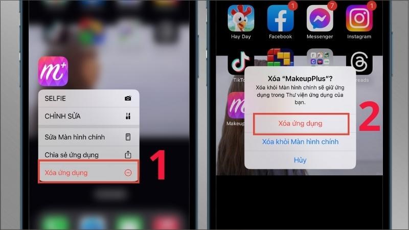 Thực hiện xoá ứng dụng Thực hiện xoá ứng dụng
