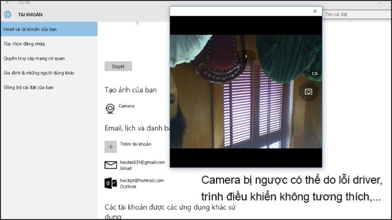 Nguyên nhân camera bị ngược có thể là do driver camera laptop bị lỗi 