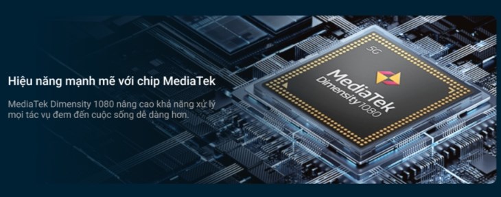 MediaTek Dimensity 1080 được tích hợp giúp xử lý mượt mà các tác vụ 