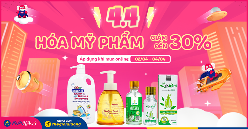 Ngày đẹp 4.4: Hóa mỹ phảm giảm sốc đến 30% khi mua online