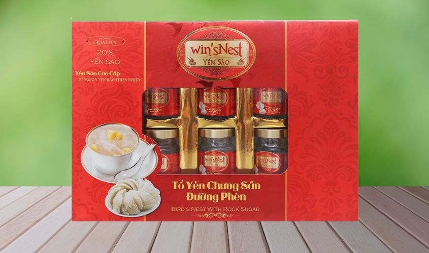 Hộp 6 hũ nước yến sào đường phèn Win