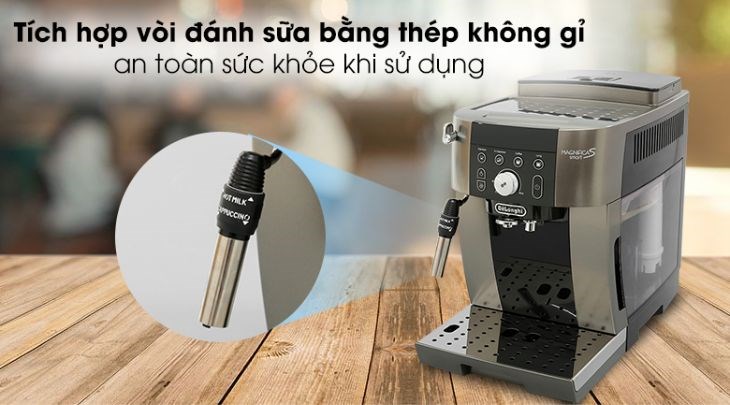 Máy pha cà phê Delonghi ECAM250.33.TB có vòi đánh sữa barista, cho lực quay đánh đạt chuẩn để tạo bọt sánh mịn, béo ngậy