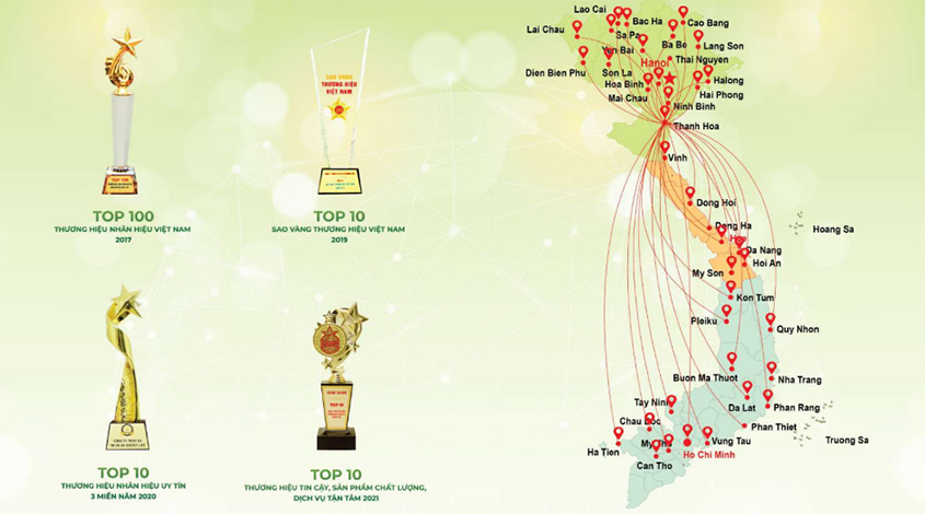 Thương hiệu đạt được nhiều thành tích và có quy mô 6.000 đại lý