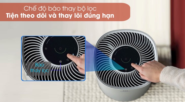 Máy lọc không khí Electrolux sở hữu chế độ báo thay bộ lọc, giúp người dùng nhận biết thời điểm cần thiết để thay mới bộ lọc cho máy