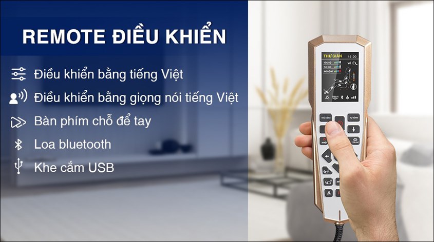 Ghế massage Daikiosan DVGM-20001 có màn hình LCD cảm ứng điều khiển bằng giọng nói cho bạn những trải nghiệm thư giãn tuyệt vời